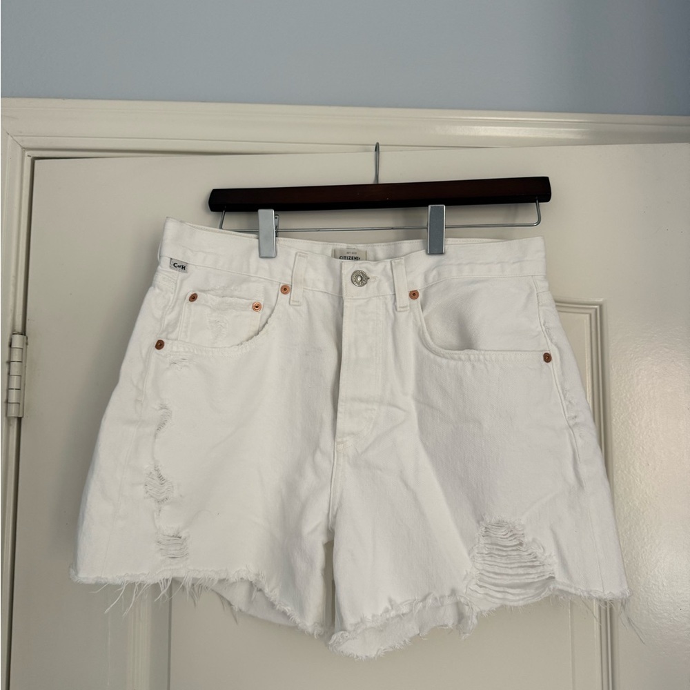 Citizens Of Humanity White Jean Shorts